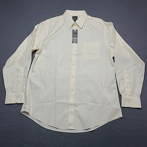 Jos A Bank Mens Shirt Large Traveler Slim Yellow‎ Button-Up Career Work Casual